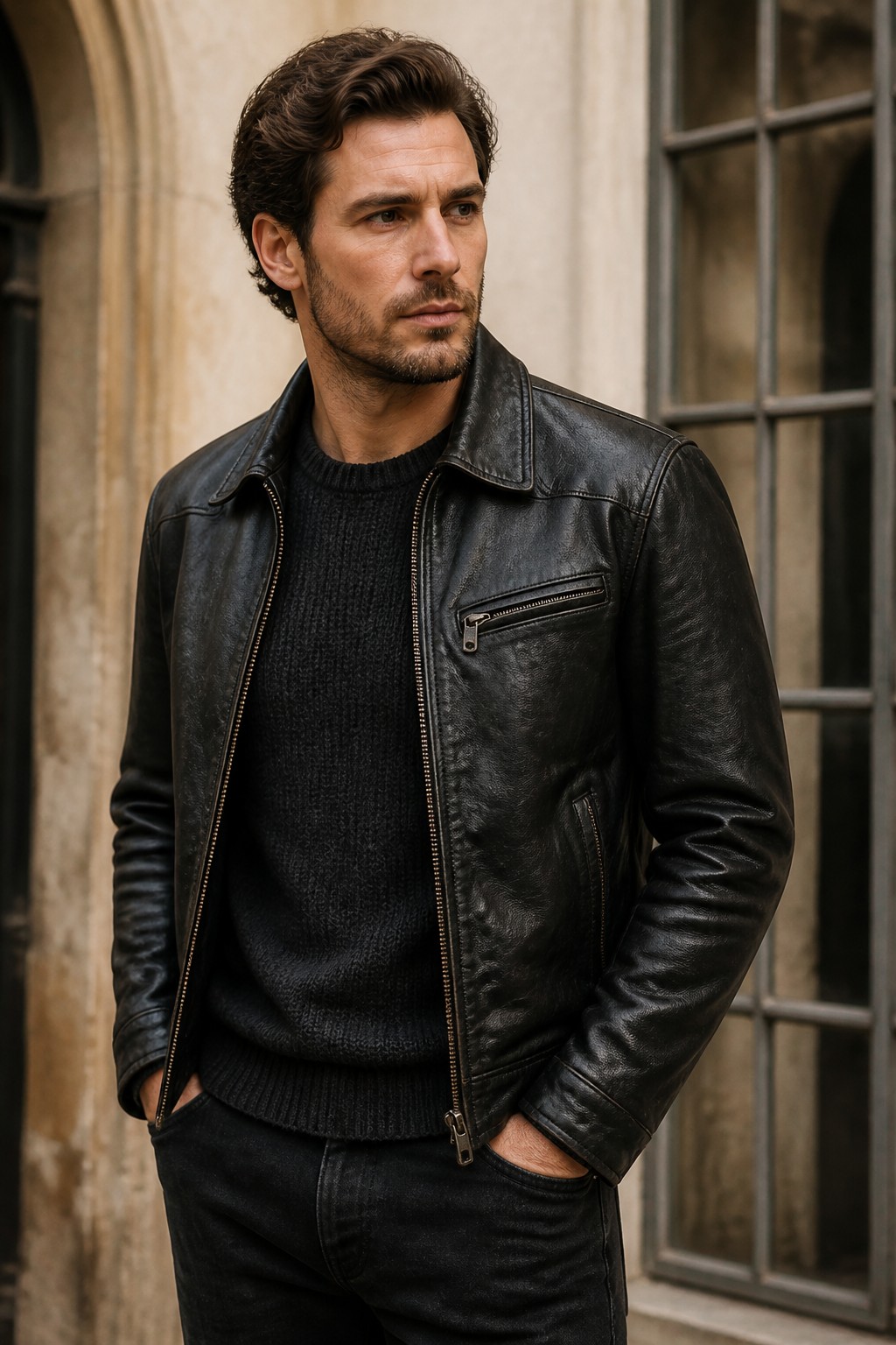 Vintage leather jacket from the new Saad Leather collection